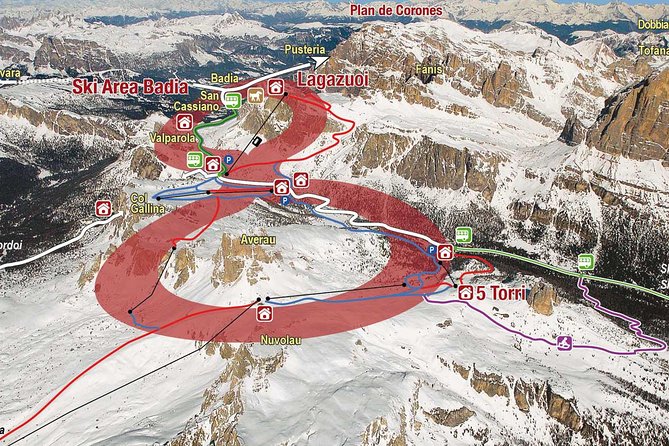 Dolomiti Ski Tour: Super 8 Lagazuoi and 5 Torri from Cortina d'Ampezzo - Monte Averau and the 5 Torri section