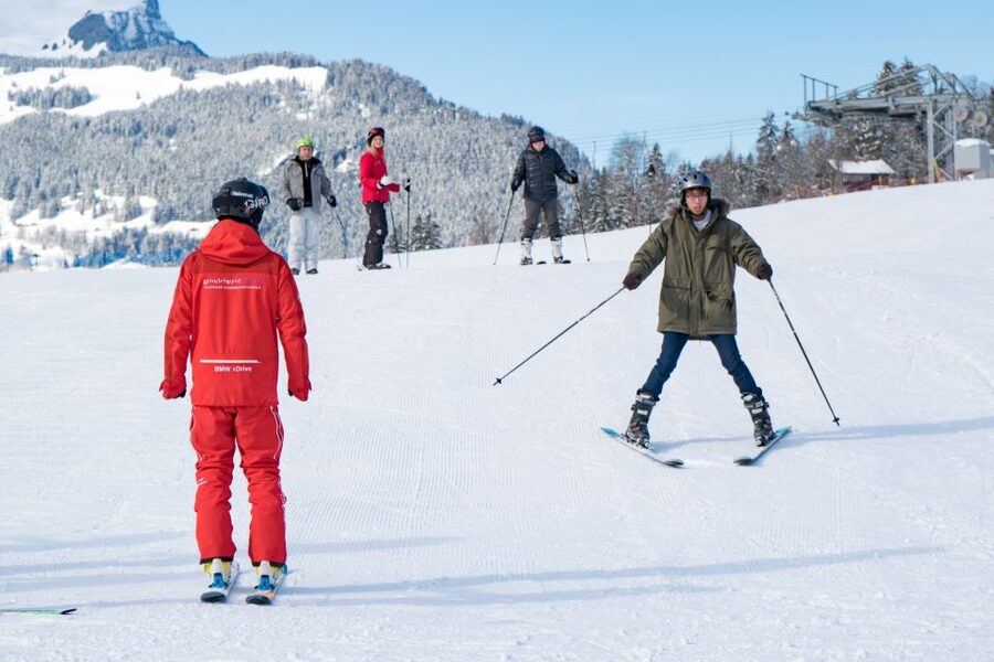 From Interlaken: 8-Hour Skiing in Grindelwald for Beginner's - The Eiger view makes the lesson special