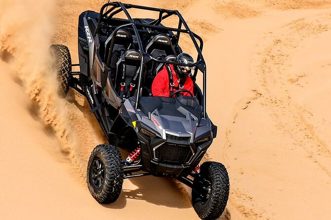 Polaris 1000CC Buggy 04 Seater with Camel Riding and Sand Skiing - Getting ready with helmet, goggles, and gloves