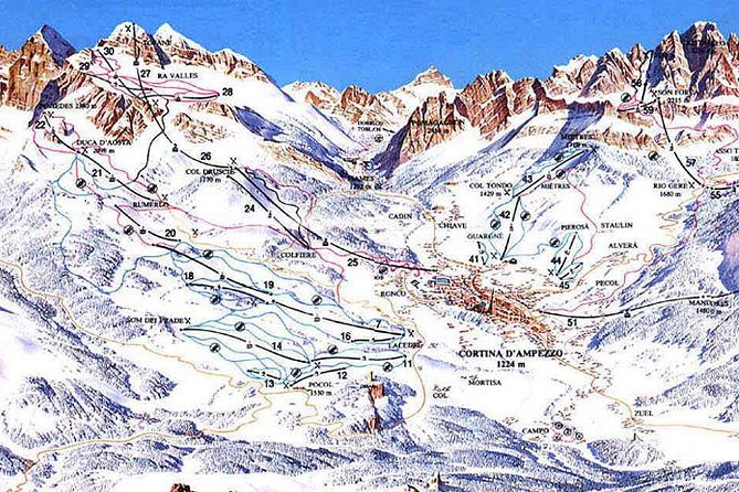 Ski Tour from Cortina d'Ampezzo: Tofana - Four hours with a guide, not a full ski day