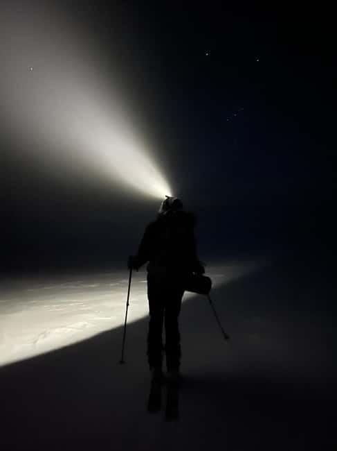 Tromsø: Ski touring (ski de randonnee) - The uphill section: slow pace, steady work