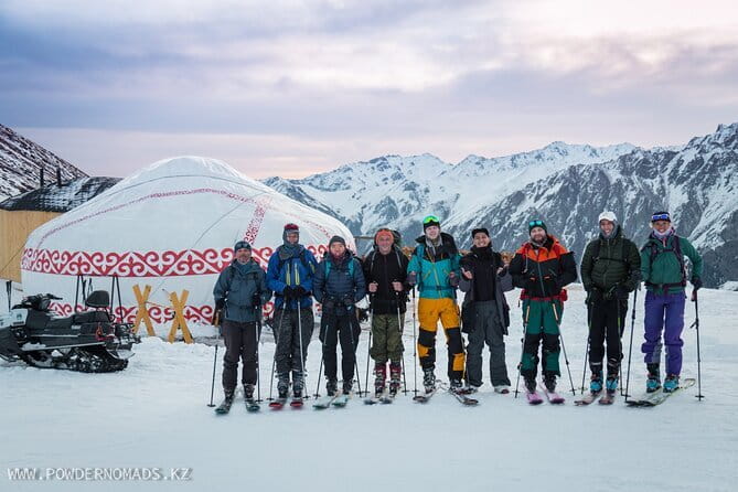 Yurt Based Shymbulak 4-day ski-touring and split-boarding trip - Day one on skis: routes from 3,200 to 3,800 meters